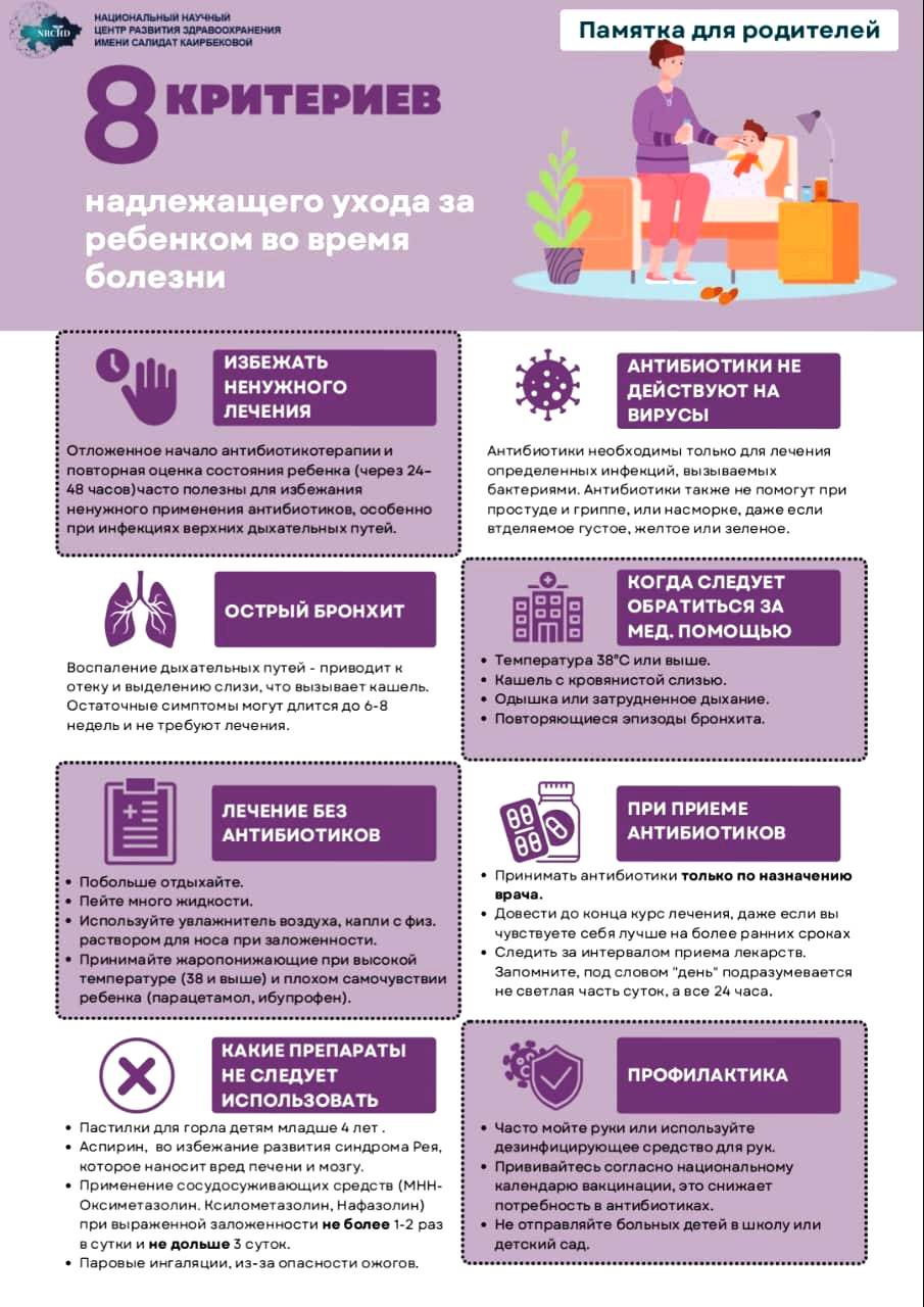 8 критериев надлежащего ухода за ребёнком во время болезни