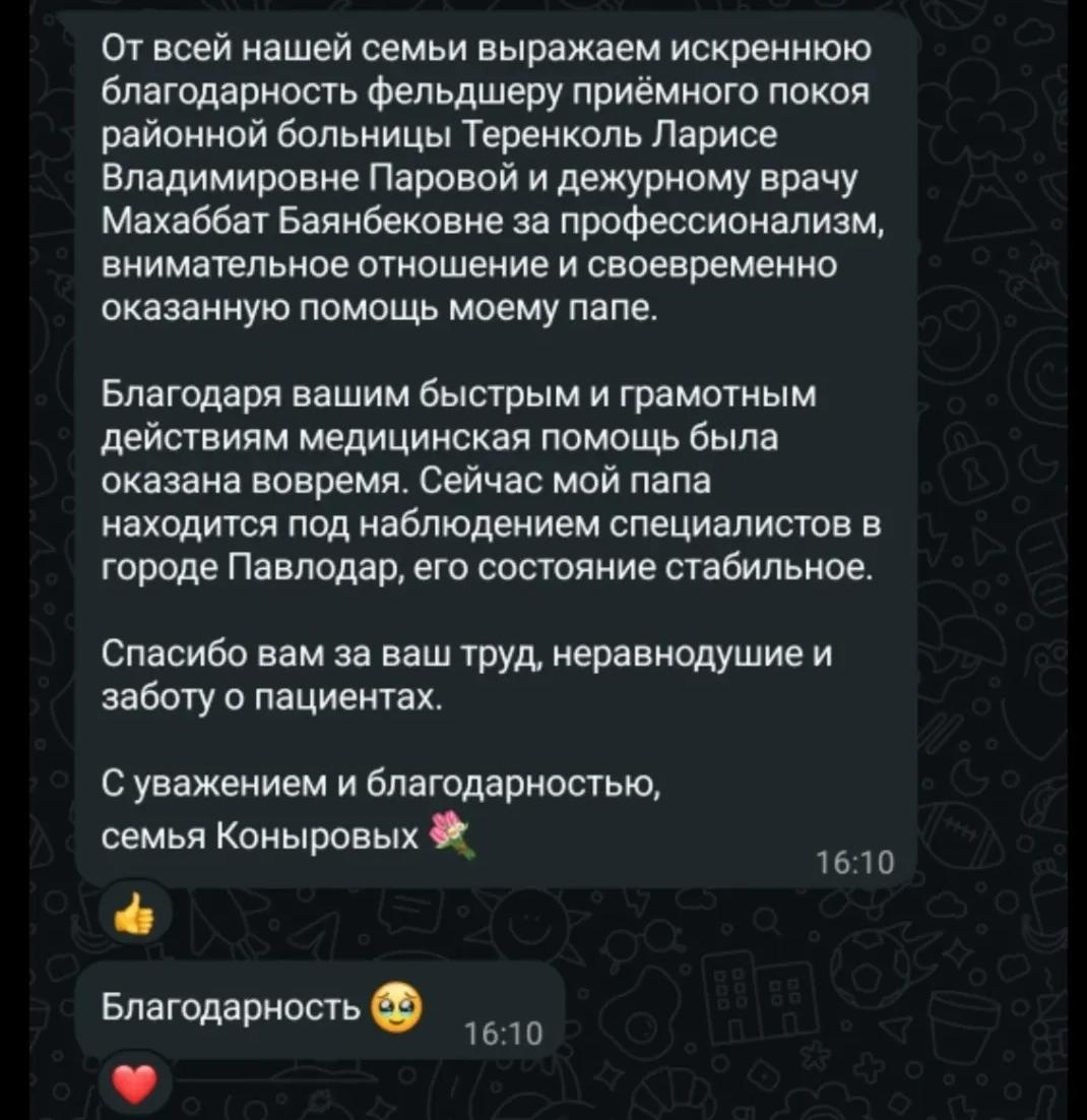 Рубрика «Благодарность от пациентов»