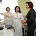 Посещение централизованного лабораторного  и эндоскопического отделений  Павлодарского областного диагностического центра  Министром здравоохранения Республики Казахстан Каирбековой С.З.
