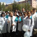 1 мая медицинские работники  поликлиники № 2 в составе 20 человек приняли участие в праздничных мероприятиях
